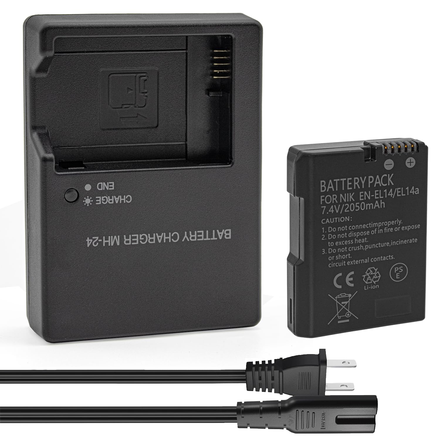EN-EL14 Cargador Batería Doble USB Cargador LCD Para Batería Nikon EN