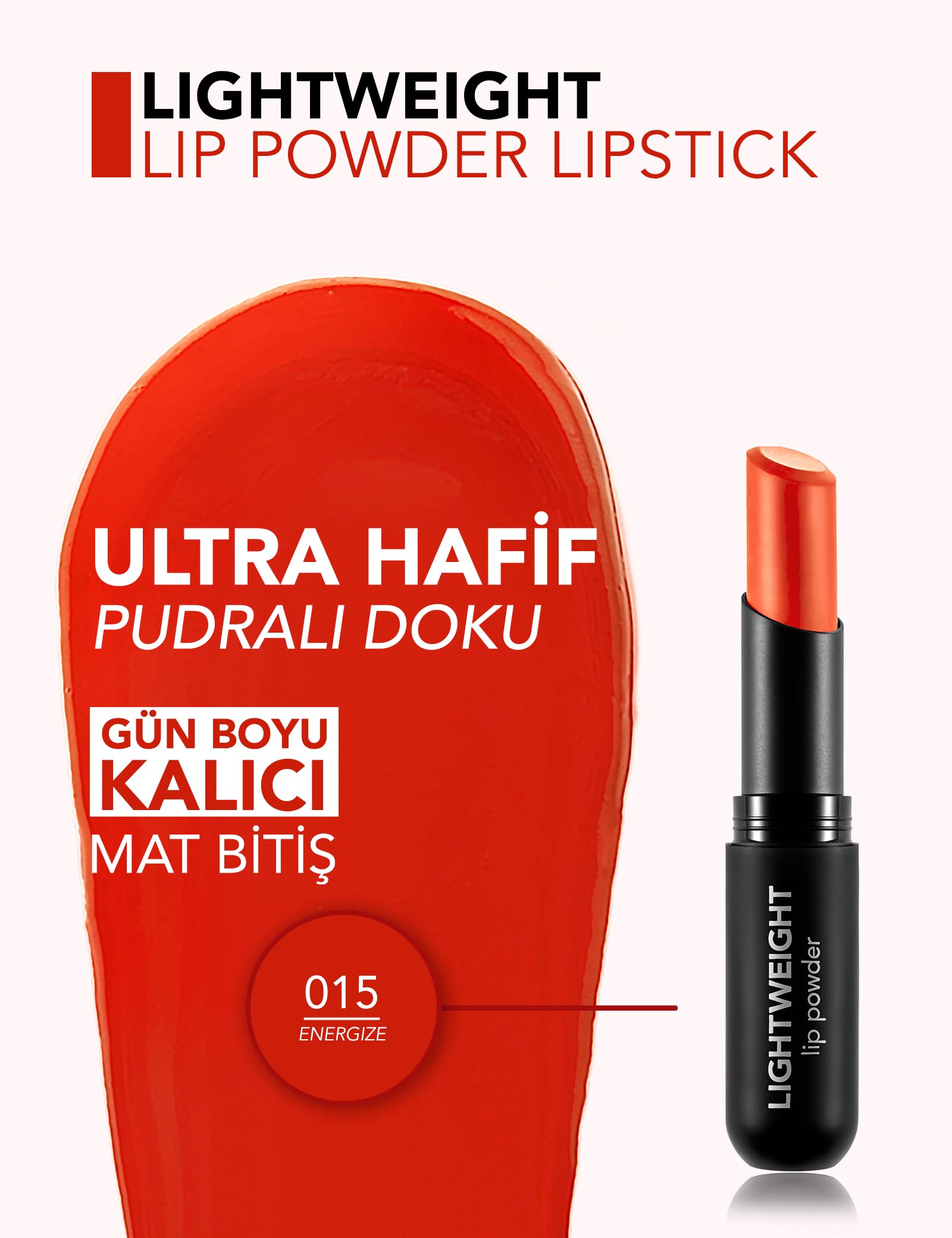 Lightweight Lip Powder Yüksek Pigmentli & Mat Bitişli Ultra Hafif Ruj