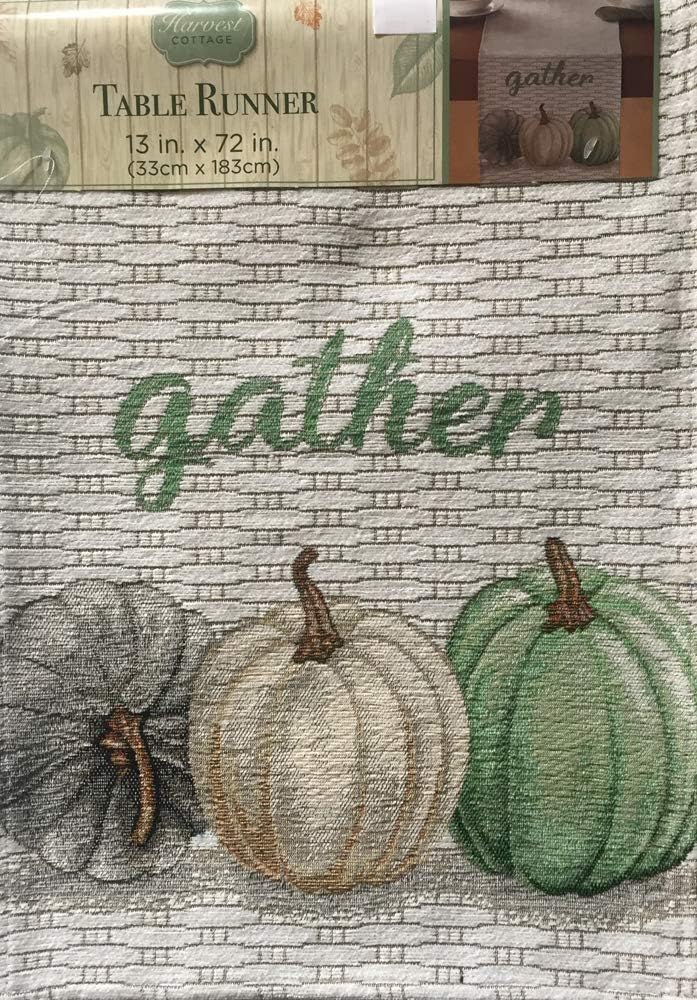 Fall Gather Pumpkins Table Runner 15" x 72" Fabric
