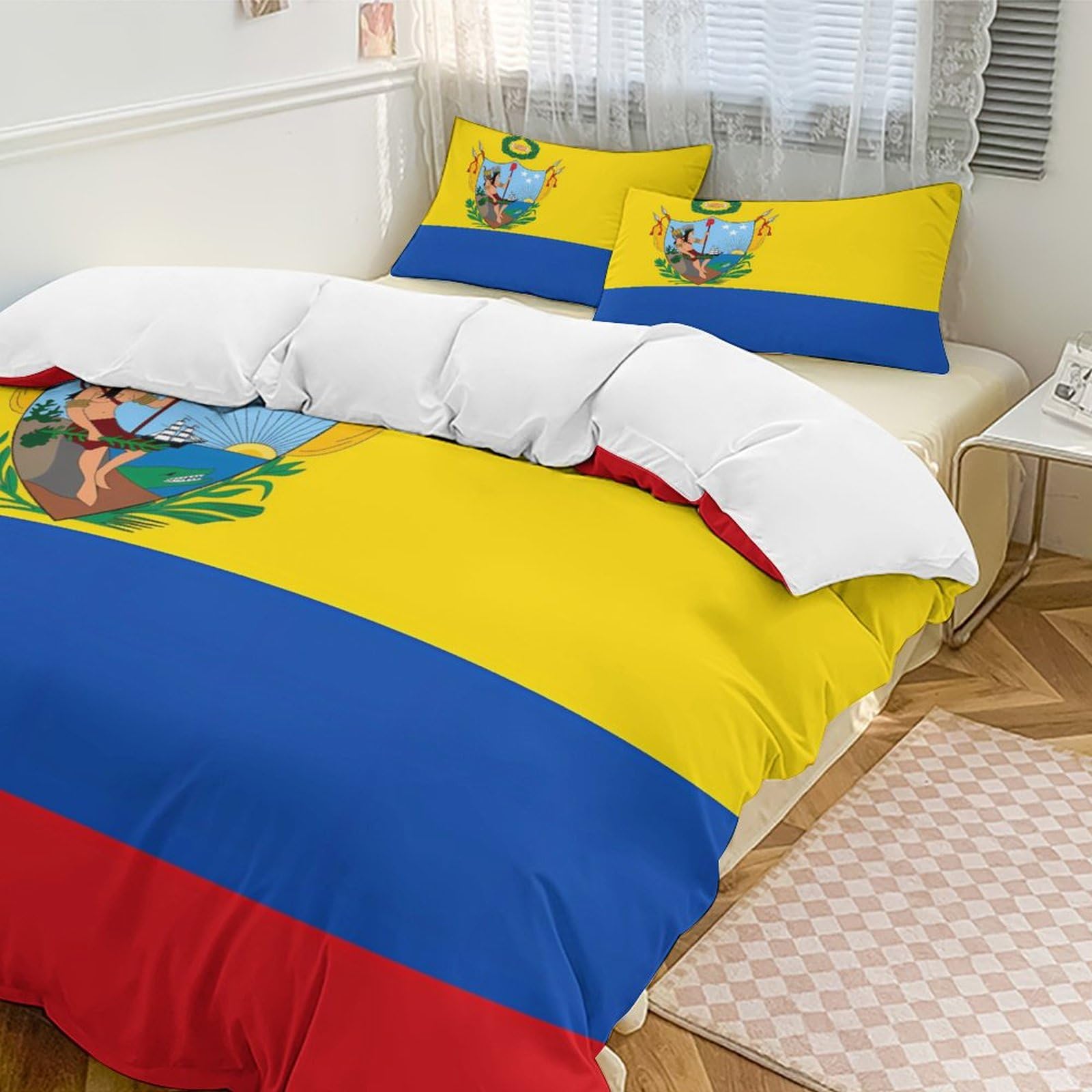 Flag of Gran Colombia Funny 3 Piece Bedding Comforter Sets 1 Duvet Cover and 2 Pillowcases 90