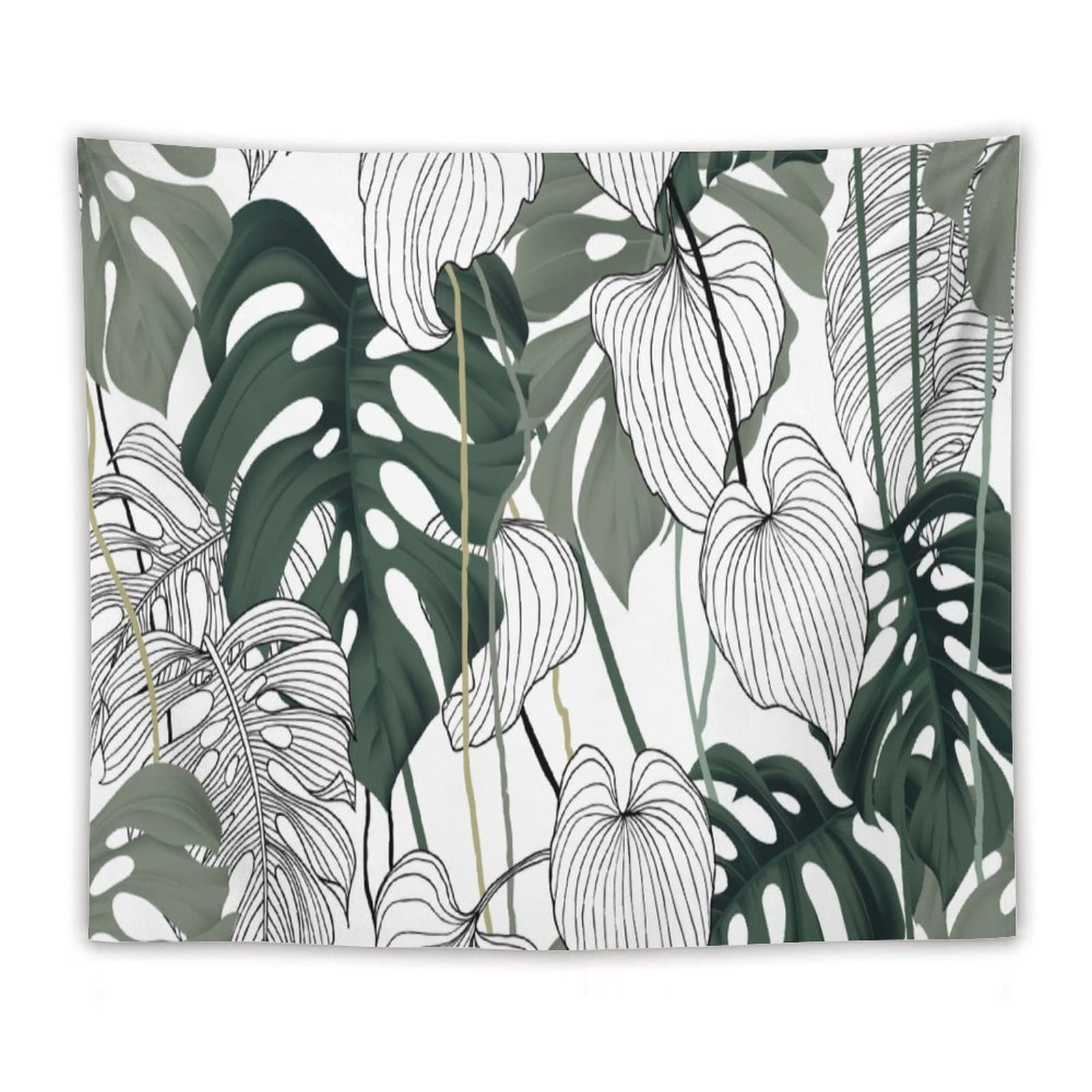 Jungle Palm Leaves Wall Tapestry,Natural Tropical Palm Plant Pattern Tapestries for Dorm Living Room Bedroom Home Deor(50x60Inch)