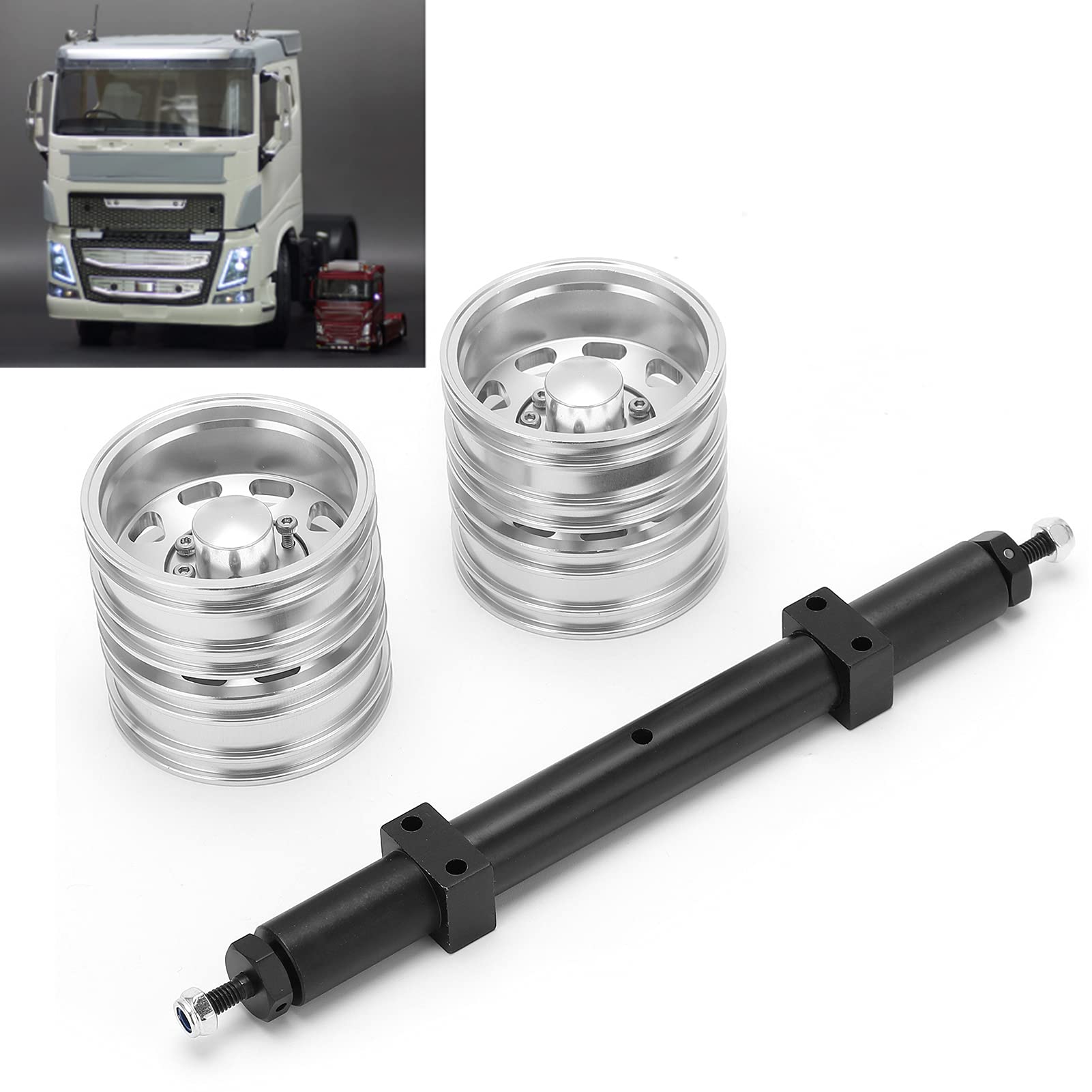 Zestaw piasty koła tylnej osi ze stopu aluminium do traktora w skali 1/14