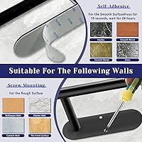 Vista 7 de Portarrollos de papel de cocina, autoadhesivo o con perforación, portarrollos de papel de cocina debajo del gabinete, portarrollos de papel de Negro