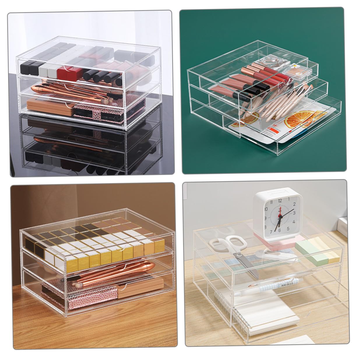 Organizzatore per Scrivania Contenitore per Cosmetici Organizer per Trucco Scatola Portaoggetti Multistrato Adatto per Toeletta e Camera da Letto