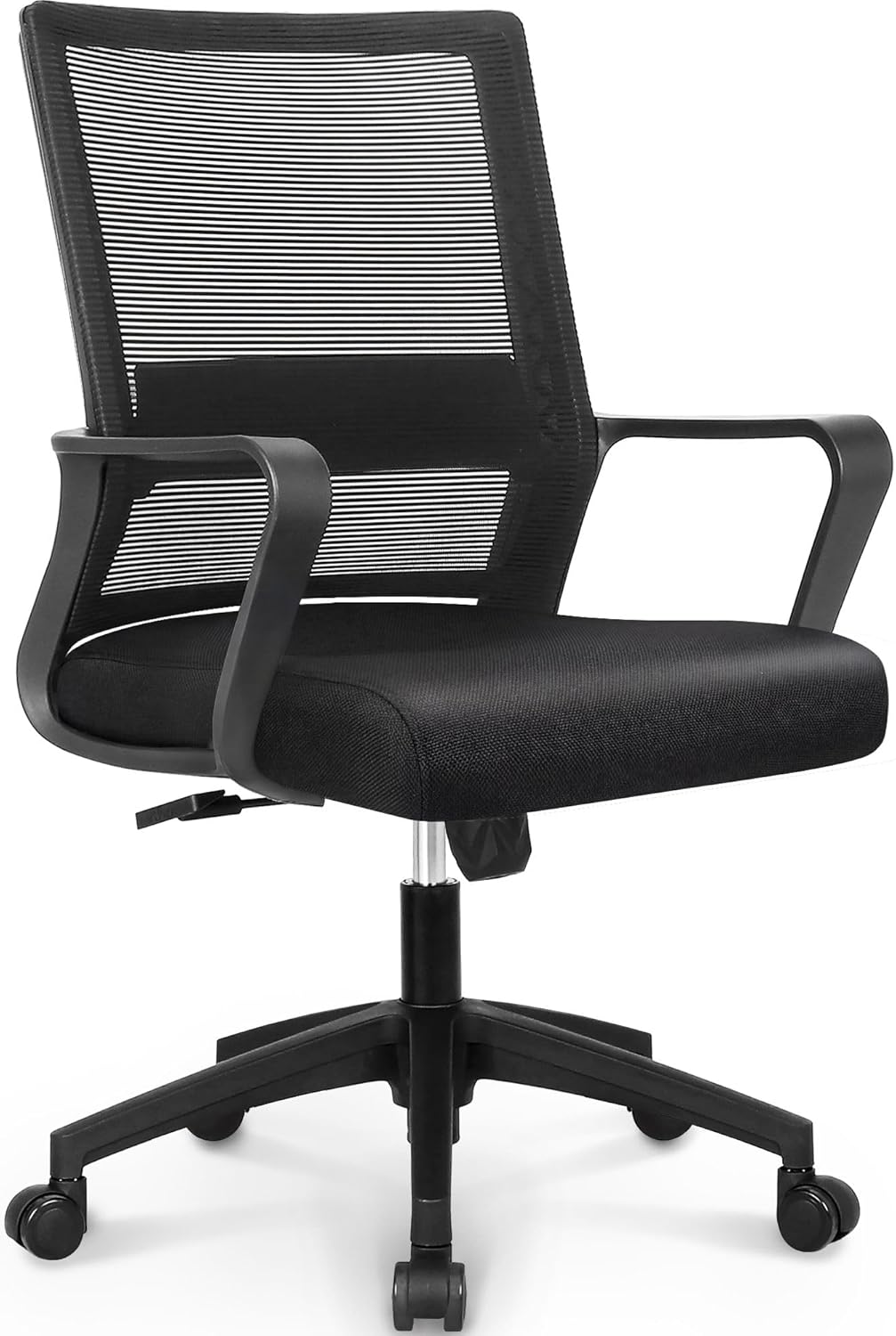NEO CHAIR Office Desk Chair Gaming Computer Chair Ergonomic Mesh Mid Back with Rolling Wheels Lumbar Support Comfy Swivel Adjustable for Home (Black)