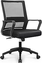 NEO CHAIR Office Desk Chair Gaming Computer Chair Ergonomic Mesh Mid Back with Rolling Wheels Lumbar Support Comfy Swivel Adjustable for Home (Black)