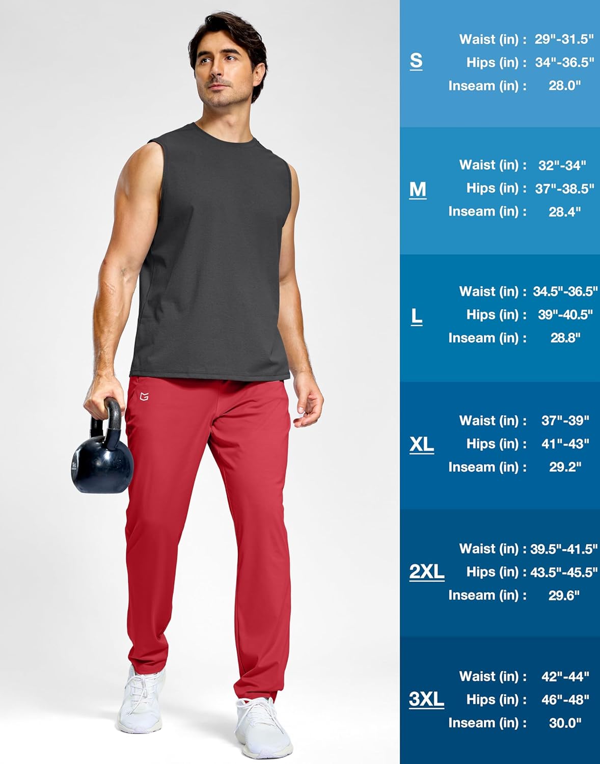 G Gradual Men's Sweatpants with Pockets Lightweight Workout Athletic Track Pants Stretch Gym Running Jogging Joggers for Men - Image 7