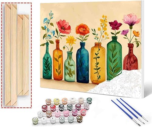 Vista 72 de Pintura artística de acuarela amarilla por número para adultos, principiantes, estudiantes, niños, regalo ideal de cumpleaños, aniversario, plantas