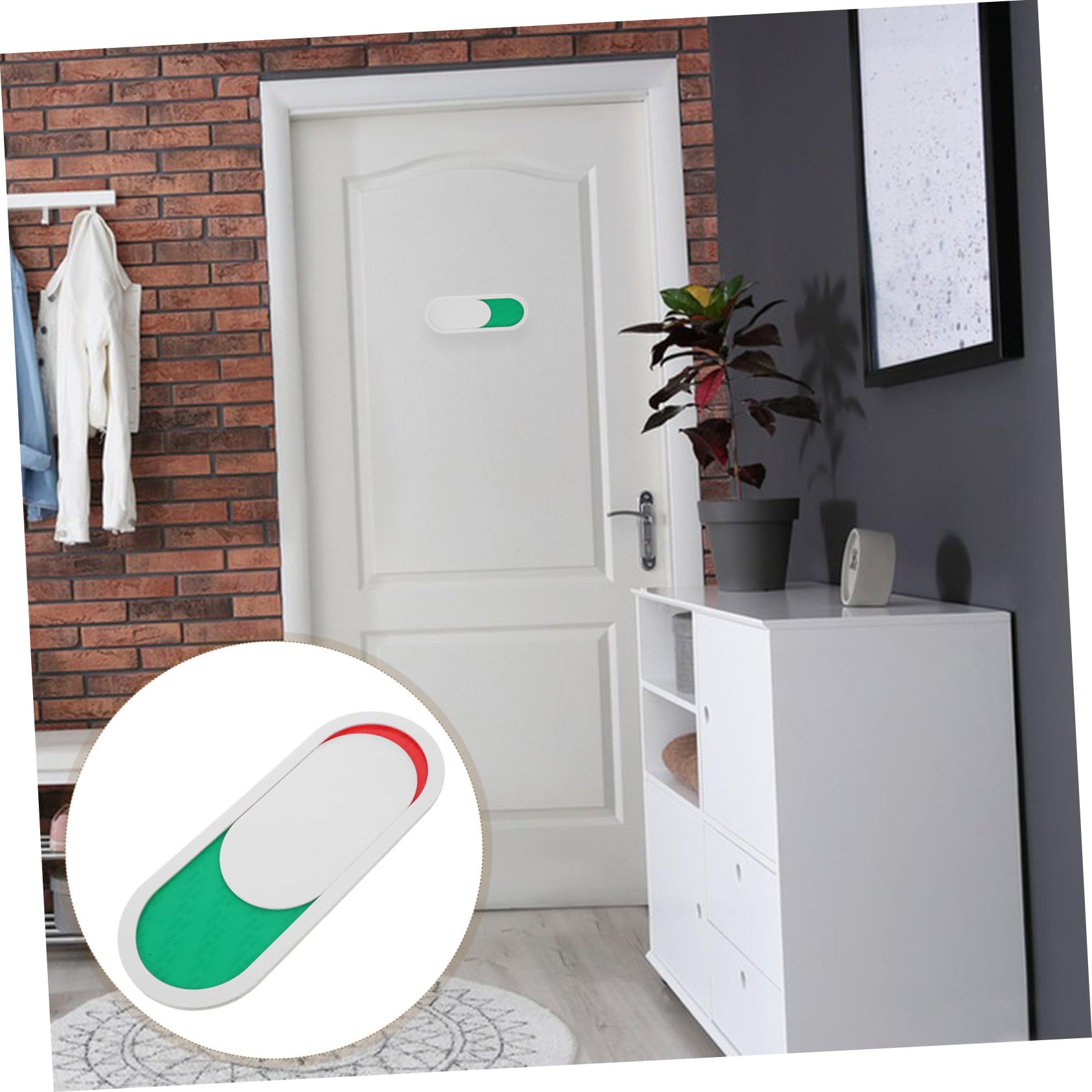 GRIRIW 2pcs Office Privacy Slider Sign – Small Door Sign With Red/Green Status For Meetings, Bathrooms, Do Not Disturb-339004