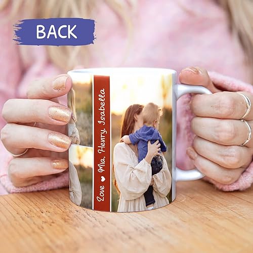 Miniatura 9 de Tazas de café personalizadas con foto familiar, tazas de collage de fotos personalizadas, regalo de la familia lo es todo, 11 onzas Taza Family Is