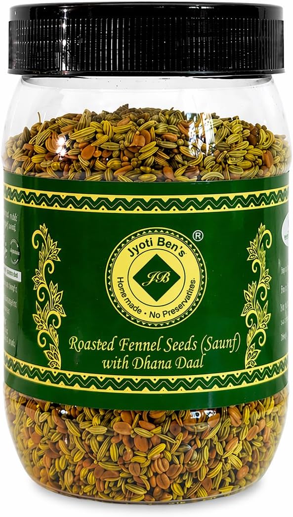 Jyoti Ben's Mukhwas - Roasted Fennel Seeds (Saunf) With Dhana Daal, 1 Count - 200 Gm