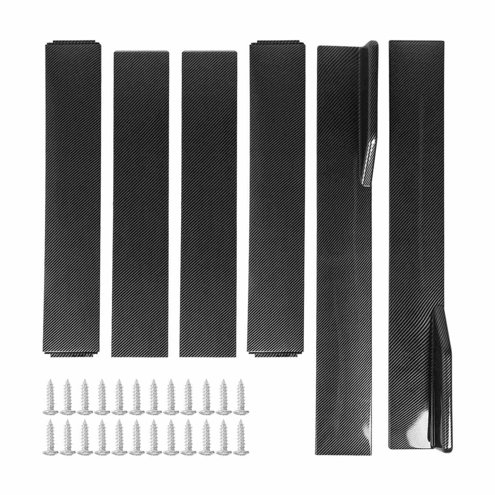 Bediffer 6PCS Minigonne Laterali per Auto Modello in Fibra di Carbonio 3 Tipo di Sezione Minigonne Laterali Winglet Diffusori Sostituzione Universale per (2,2 m)