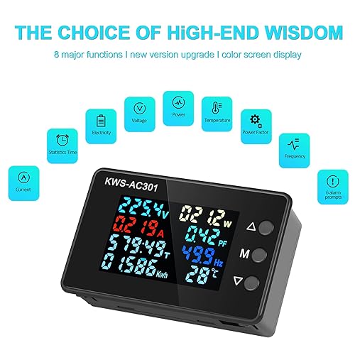 Miniatura 3 de AITIAO Voltímetro de CA Amperímetro AC 50-300V 0-100A Multímetro de CA digital 110V 220V LCD Pantalla HD Voltímetro de corriente con transformador