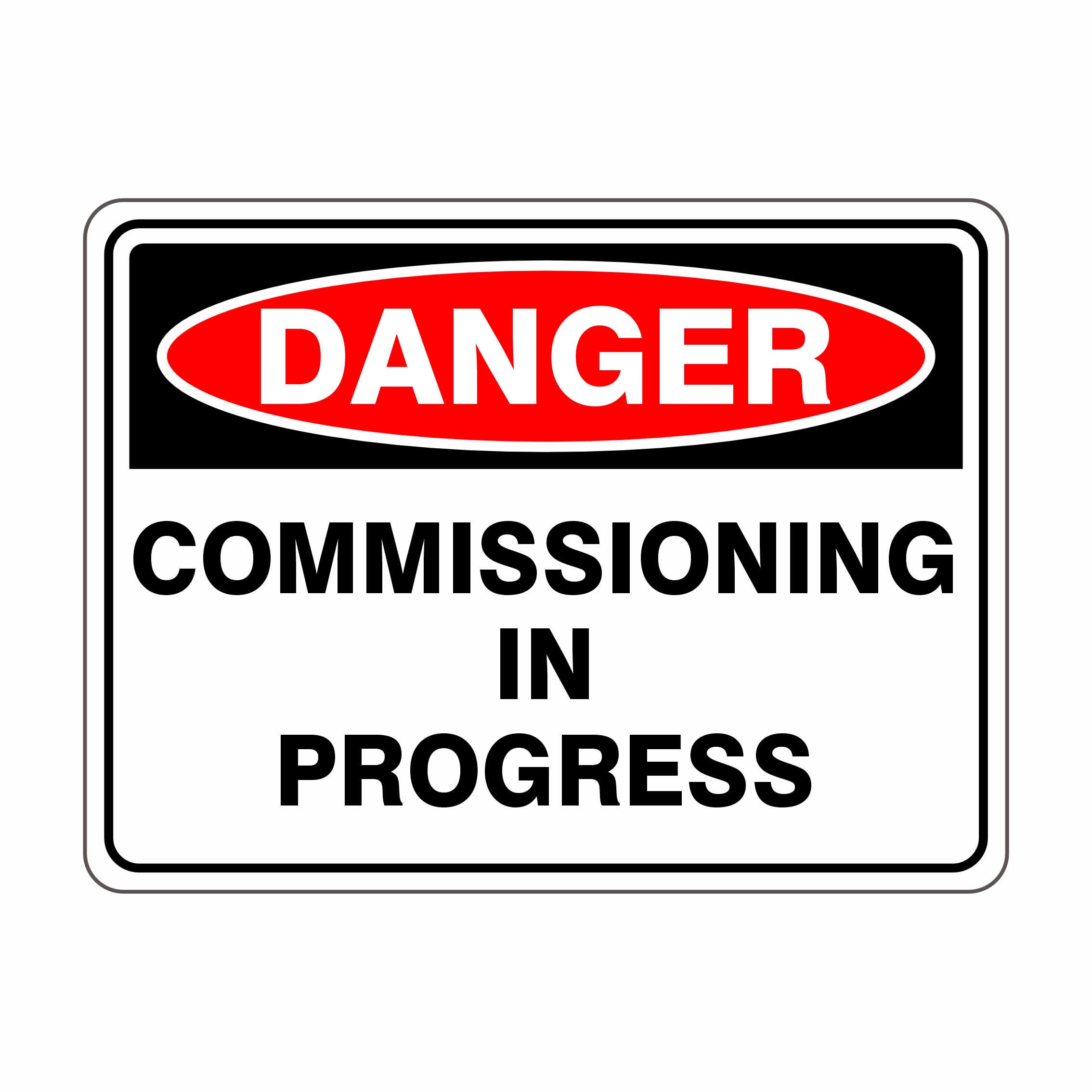 Commissioning in Progress Danger Signs Metal Tin Sign 8 x 12 inch for Industrial & Commercial