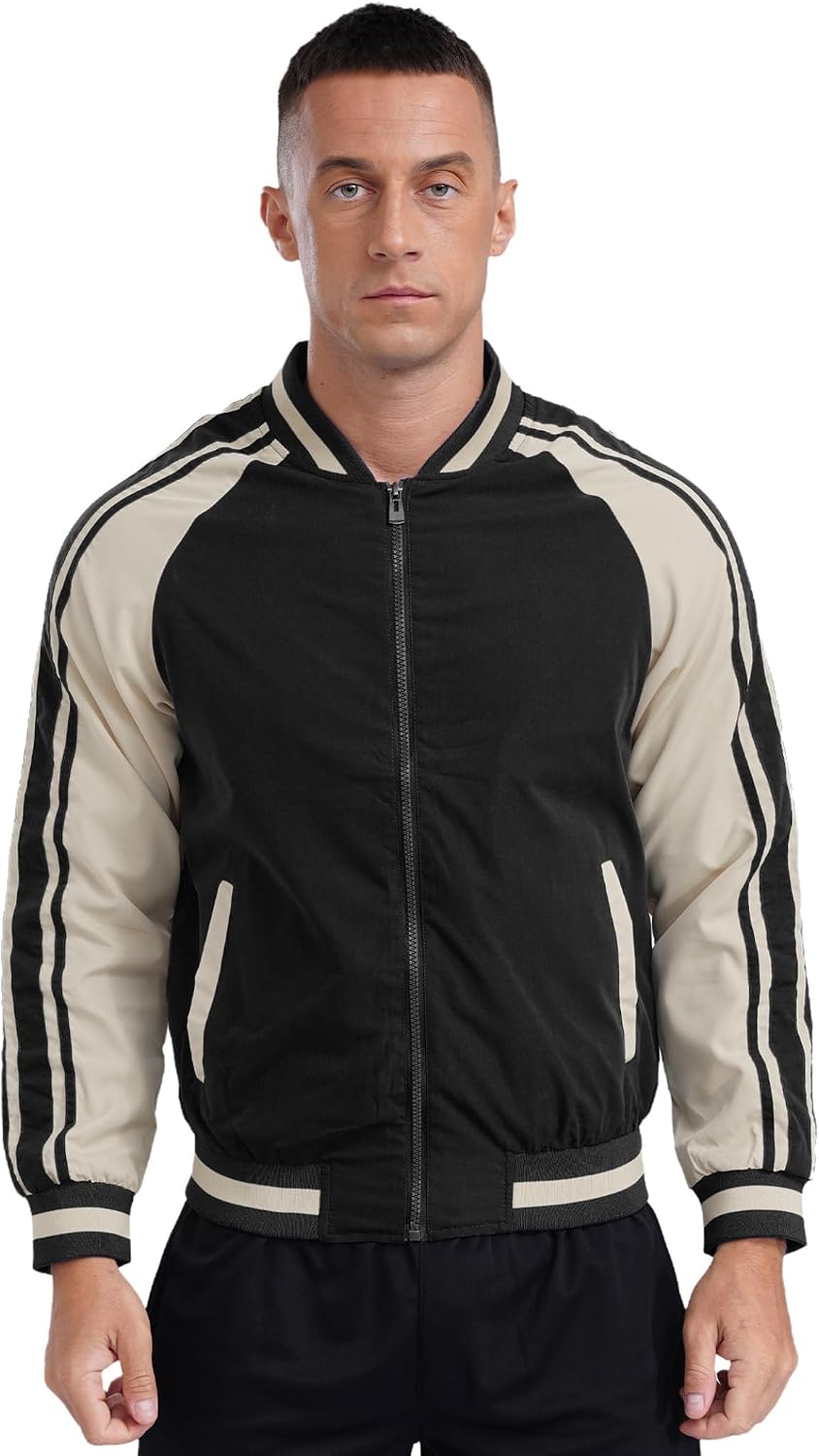 Mens Women Fashion Varsity Jackets Long Sleeve Slim Fit College Baseball Letterman Bomber Coat