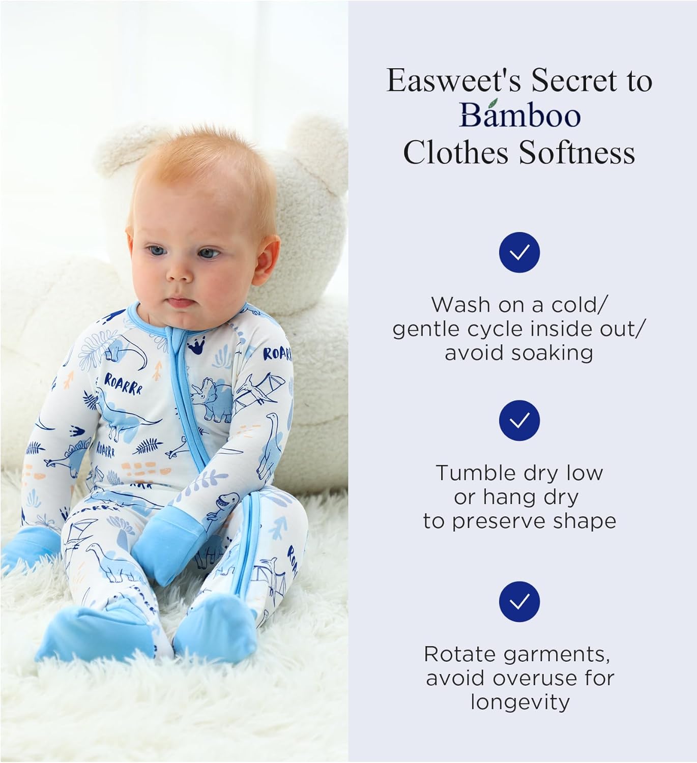 Baby One-Piece Romper Footless Bamboo Viscose Pajamas Sleepers for Baby Boys and Girls - Image 5