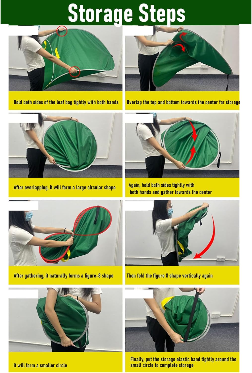 Leaf Collector, Portable Oxford Fabric Pop Up Leaf Bag Foldable Reusable Yard Garden Bag Leaf Pick Up Tools for Leaves Lawn Trash (A)