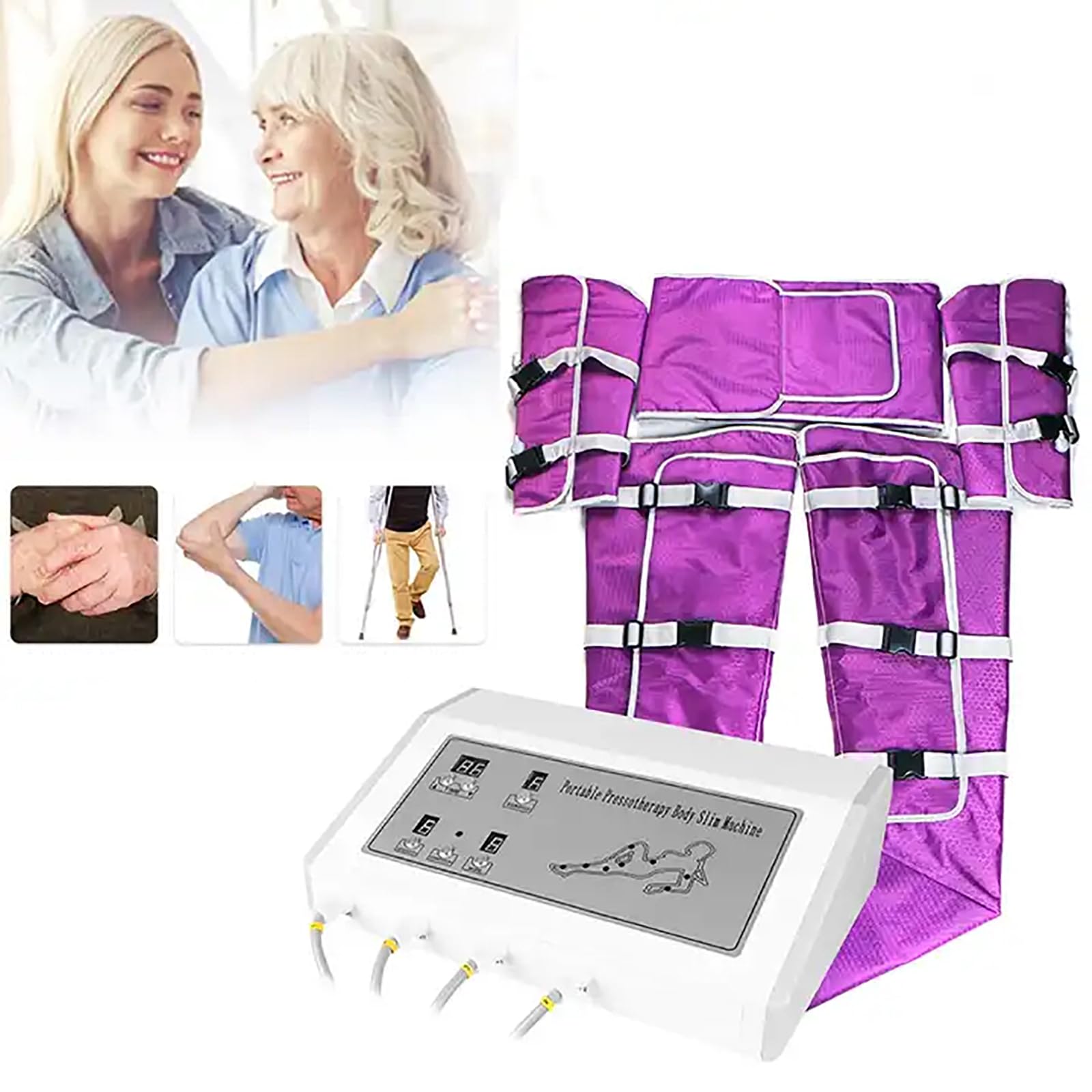 Tuta Per Strumenti a Onde,macchina Per Pressoterapia a Pressione D'aria Con 4 Modalità E 14 Set Airbag, Intensità Regolabile Da 1 a 7 Livelli E Durata Da 1 a 6 Secondi,massaggio Completo a 360°