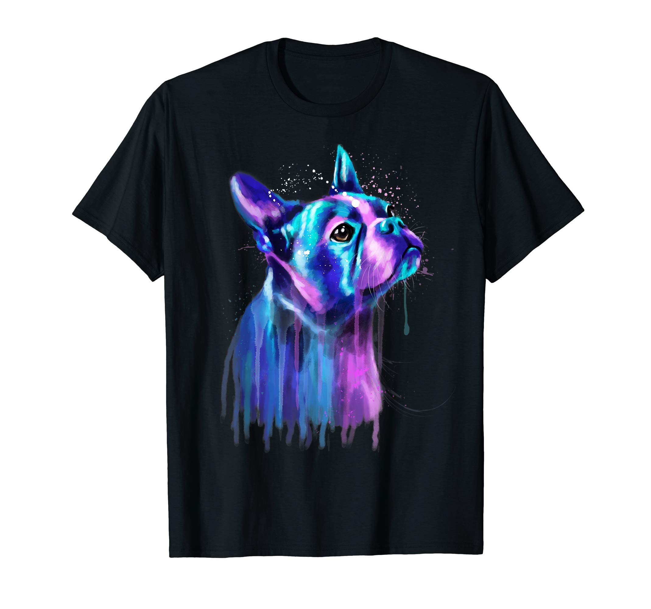 Cool Boston Terrier Gift StoreColorful Boston Terrier Dog Art Watercolor Painting T-Shirt for Men Women KidsOEKO-TEX STANDARD 100