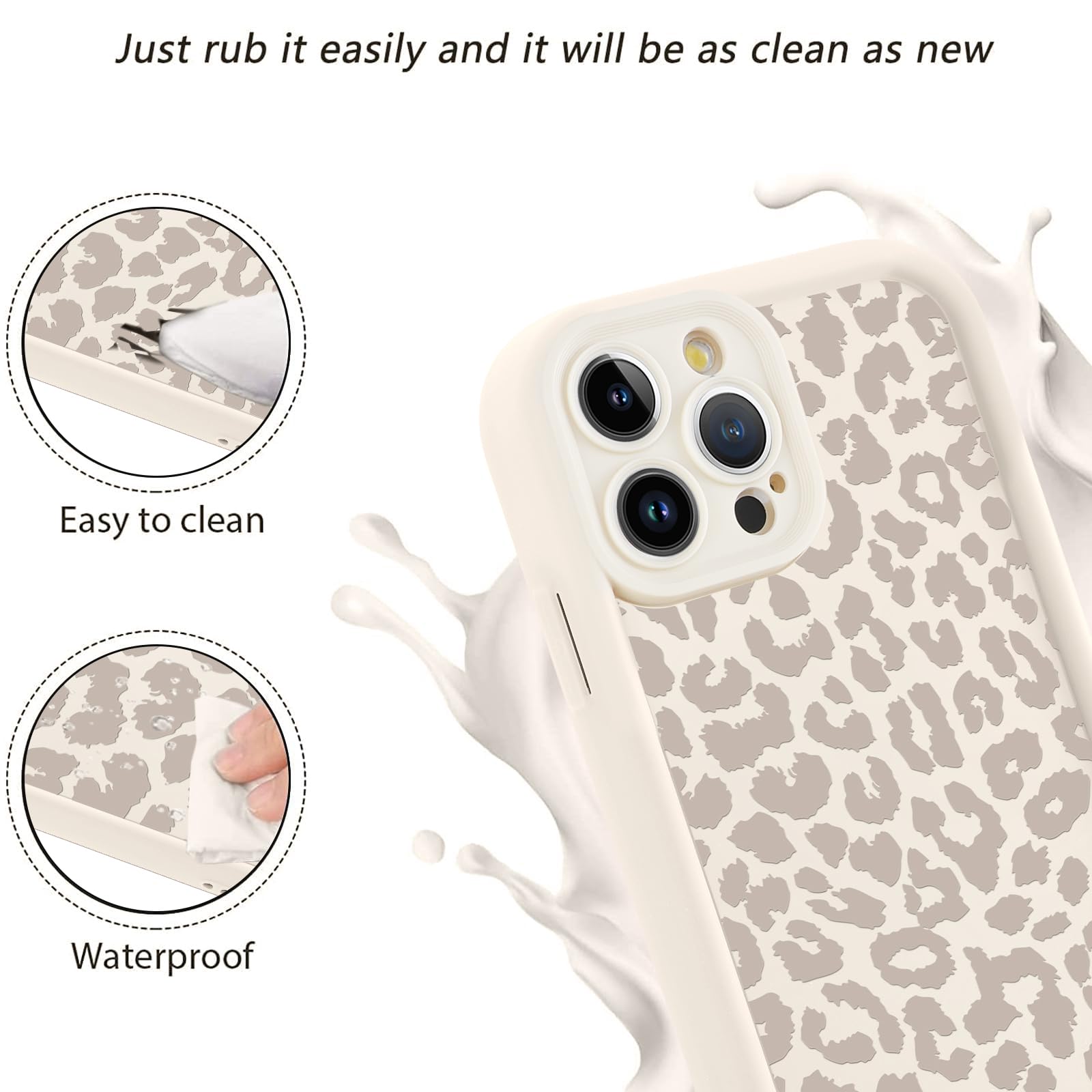 Bonita funda para iPhone 16 Pro de 6.3 pulgadas, diseño estético de leopardo negro, a prueba de golpes, suave, delgada, de TPU, para mujeres y niñas