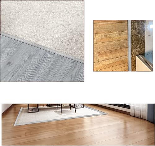 Miniatura 6 de Tira de transición de piso y autoadhesivo para piso de vinilo para bordes de piso, laminado para cubrir huecos de piso