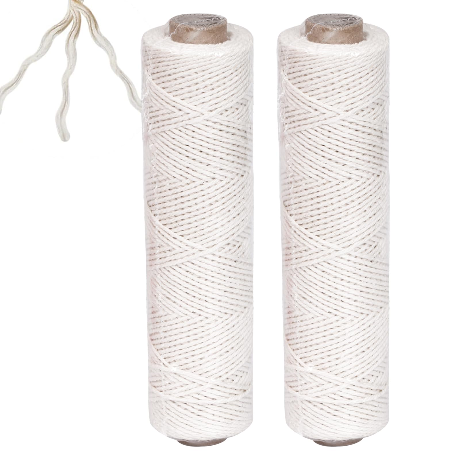 2Pcs 100M Butchers String 3Ply Cotton Twine String 1MM Beige String ...