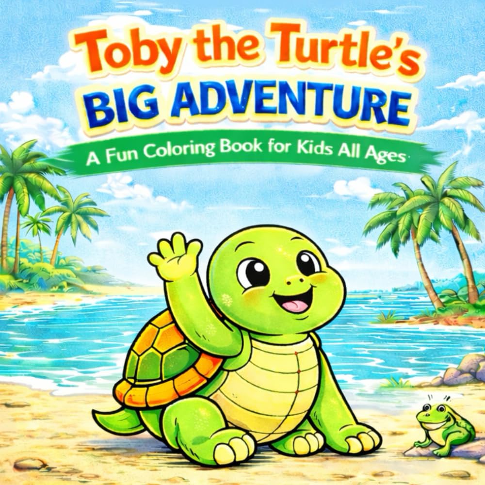 Toby the Turtle’s Big Adventure: A Fun Animal Coloring Book for Kids