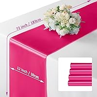 Vista 181 de Manyshofu 12Pcs Satin Orange Table Runner - 12 x 72 Inch Long Size, Party Table Runner Decor Bright & Smooth Wedding Decorations Table Runners for