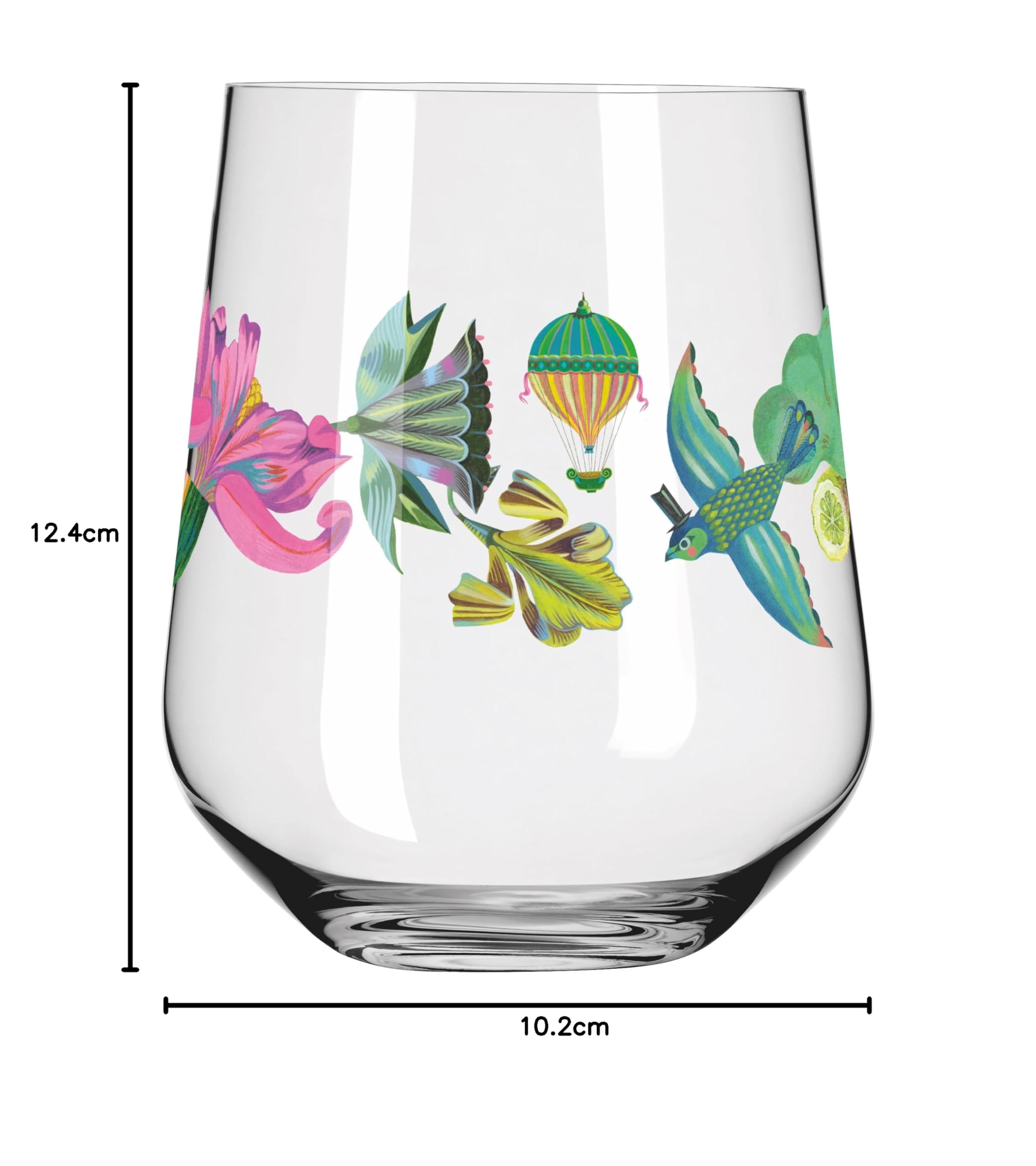 RITZENHOFF 3891002 Bicchiere da gin - 700 ml - Set di 2 bicchieri - Serie Botanic Lights - Motivo estivo - Made in Germany
