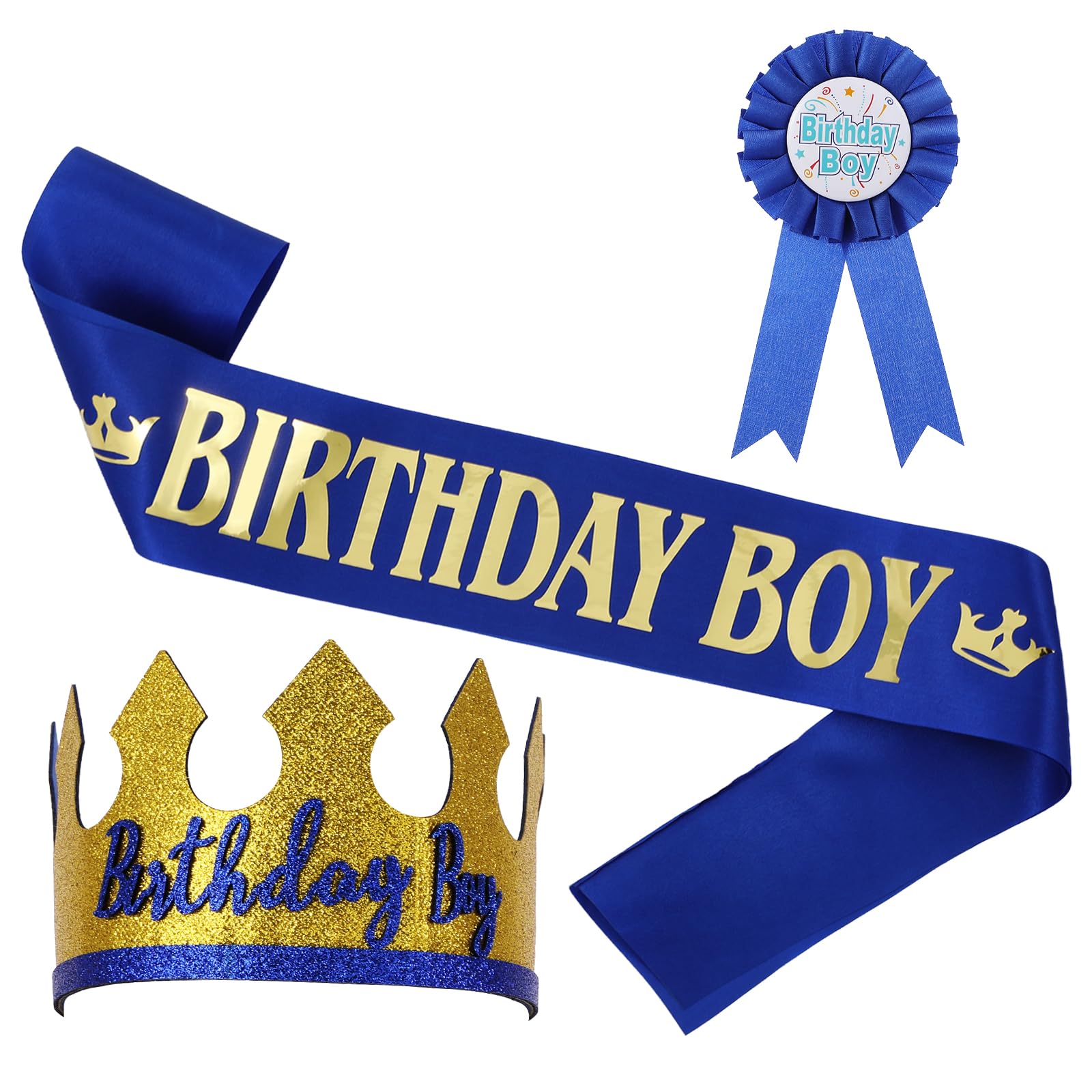 oruola 3pcs Birthday Boy,Blue Its My Birthday Badge