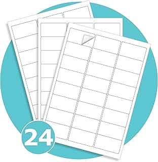 Triplast 10 x Multipurpose A4 Label Sheets - 24 Labels Per Sheet (64 x 34mm Each) - Easy Peel White Labels for Inkjet & Laser Printer - Address Labels, Shipping Labels, File Labels, DIY Stickers