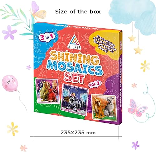Miniatura 6 de ALEXES Kits de arte de calcomanías de mosaico para niños, mosaico de números adhesivos, mosaicos adhesivos para niños, póster adhesivo de mosaico,