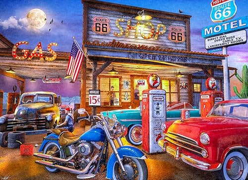 Vermont Christmas Company Route 66 - Rompecabezas de 1000 piezas