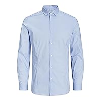 Jack & Jones Camicia da Uomo Super Sottile, Cashmere Blue/vestibilità: Super Sottile