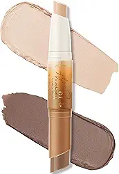 FOCALLURE Bronzer creme e marcador de texto 2 em 1, lápis de contorno não oleoso e não seca, fácil de criar um acabamento fosco natural, caneta de maquiagem de longa duração e à prova d'água, molho