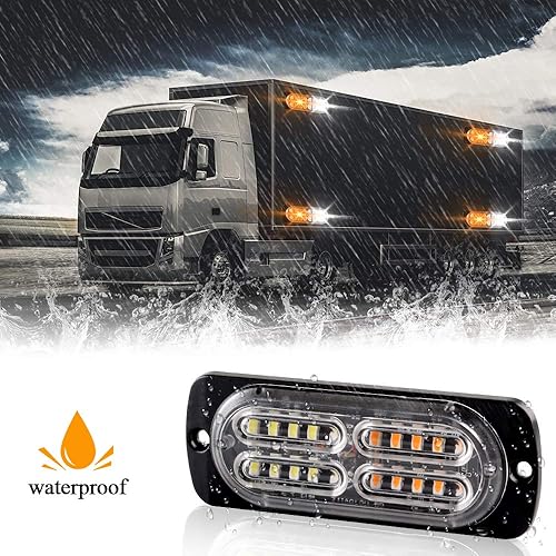 Miniatura 6 de Teguangmei Barra de luz LED estroboscópica de emergencia súper brillante de 12-24 V, 20 LED, advertencia de advertencia, construcción de peligro,