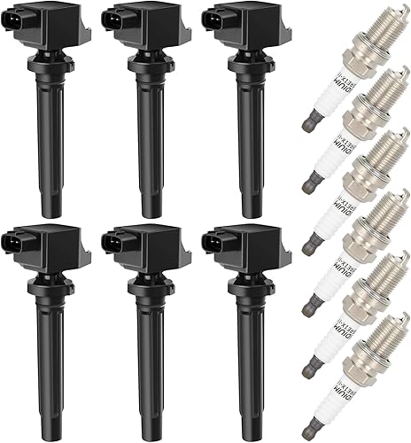 ROADFAR 6 bobinas de encendido con 6 bujías de iridio para Suzuki 2006 2007 2008 Grand Vitara V6 2.7L 33400-65J00 C1728 UF-562