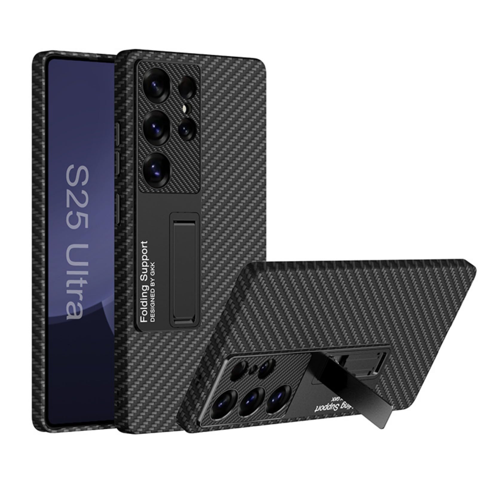 Étui Samsung Galaxy S25 Ultra en cuir noir discret avec support intégré - 8