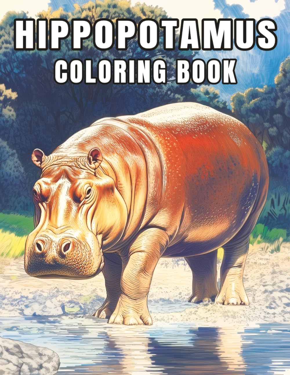 Hippopotamus Coloring Book: Peaceful hippo scenes for stress relief and mindful focus (Peaceful Nature Wildlife Collection)