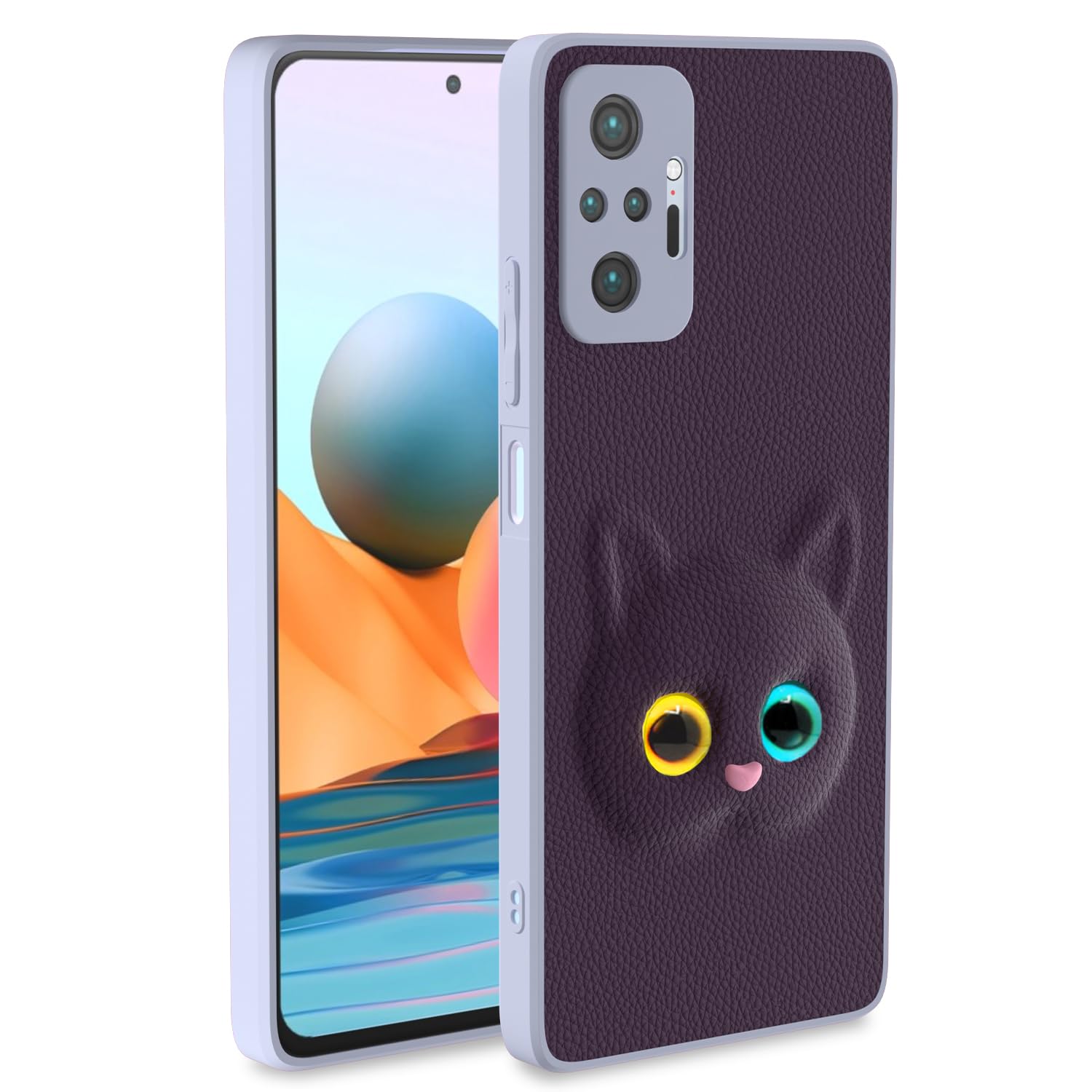 Pikkme Back Cover for Girls | Cute Cat Leather Finish | Soft TPU | Case for Mi Redmi Note 10 Pro/Note 10 Pro Max (Purple) (B09KLT66BL) Amazon Price History, Amazon Price Tracker