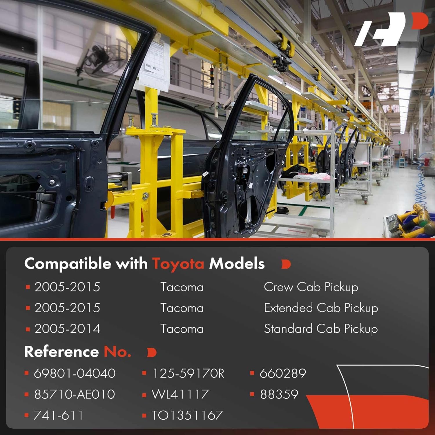 A-Premium Power Window Regulator with Motor Passenger Side Compatible with Toyota Tacoma 2005-2015 Front or Rear Right Passenger Side