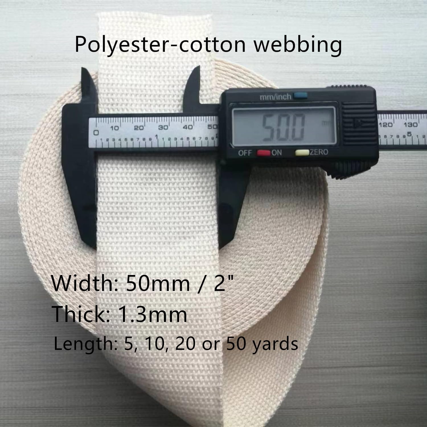 Webbing 2 Inch Canvas Cotton Plain Weave Webbing Strap Bag Belt Tape