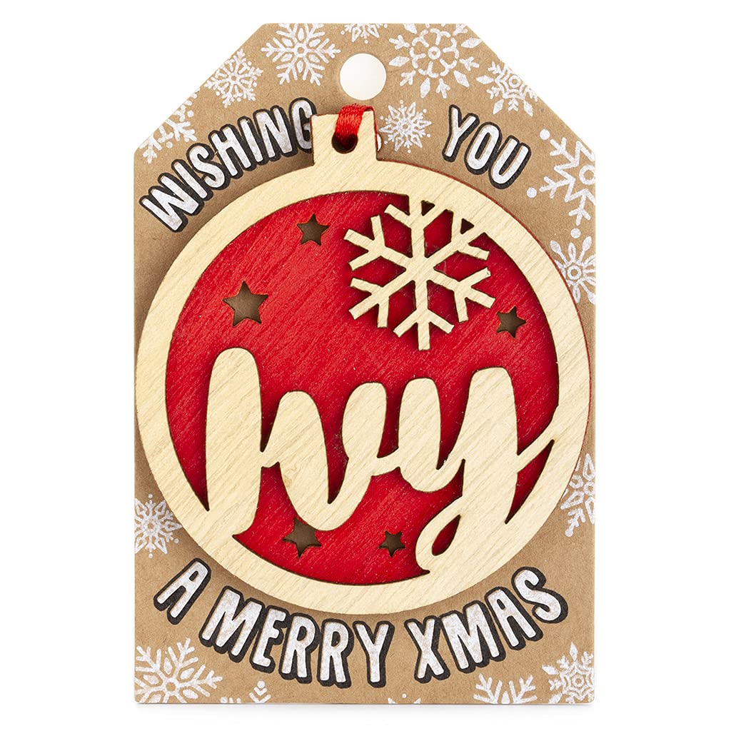 Personalised Wooden Ivy Name Red Hanging Christmas Tree Bauble Decoration