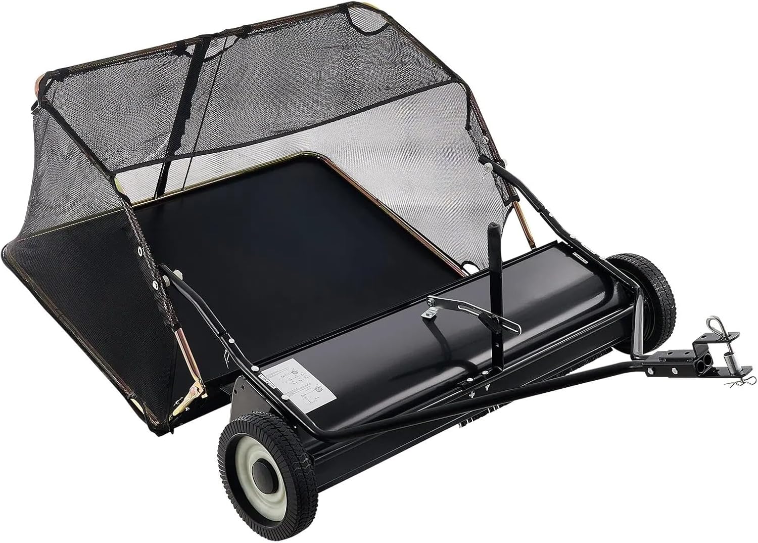 42 Inch Lawn Sweeper Tow Behind,12 cu.ft. Large Pull Behind Grass Sweeper, Heavy Duty Leaf & Grass Collector with Dumping Rope Design,Adjustable Sweeping Height for Picking Up Debris & Grass