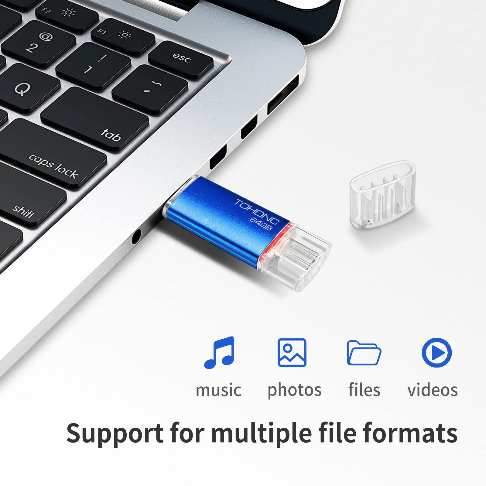 Clé USB 2.0 64 Go - Mini Format Avec Lanière - Parfaite Pour Stockage Nomade
