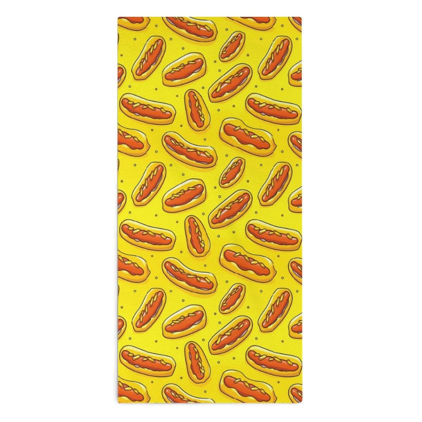 TXFBTRFSA Hot Dog Hand Towels for Adult Face Towel Bath Beach Swim Accessories