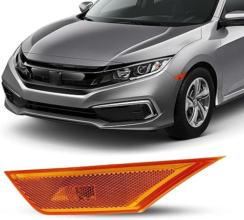 Para Honda Civic 2016 2017 2018 2019 2020 2021 - Luz de marcador lateral para Honda Civic - Conjunto de luz de marcador lateral incluye lente,