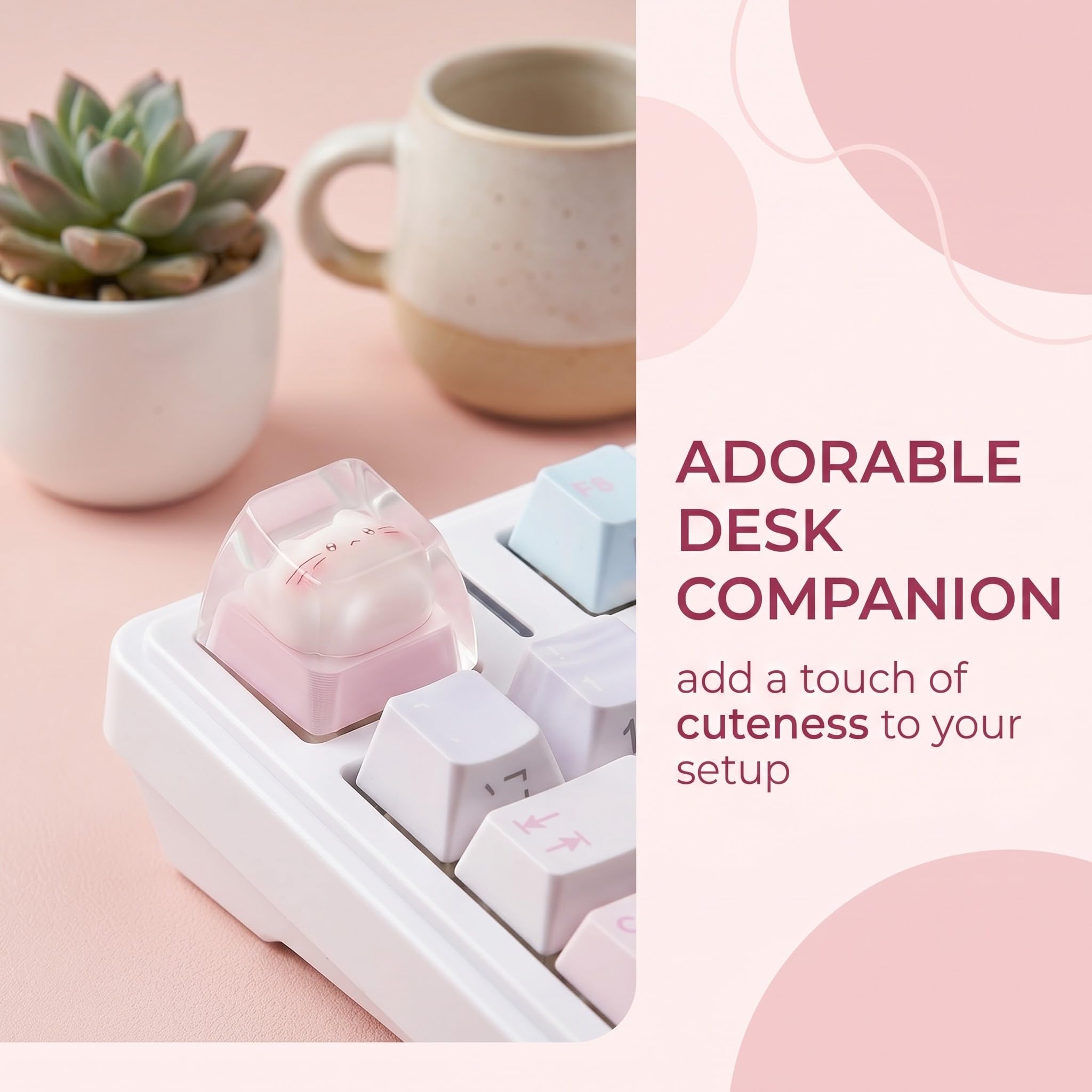 Keycaps Tasto Tastiera Meccanica Gatto Adorabile Resina Artigianale Per Tastiera Gaming