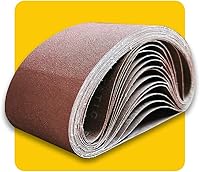 Vista 8 de Paquete de cintas de lijado de 1/2 x 18 pulgadas, 60 piezas (10 de cada grano: 40, 60, 80, 120, 150, 240) de óxido de aluminio para lijadora