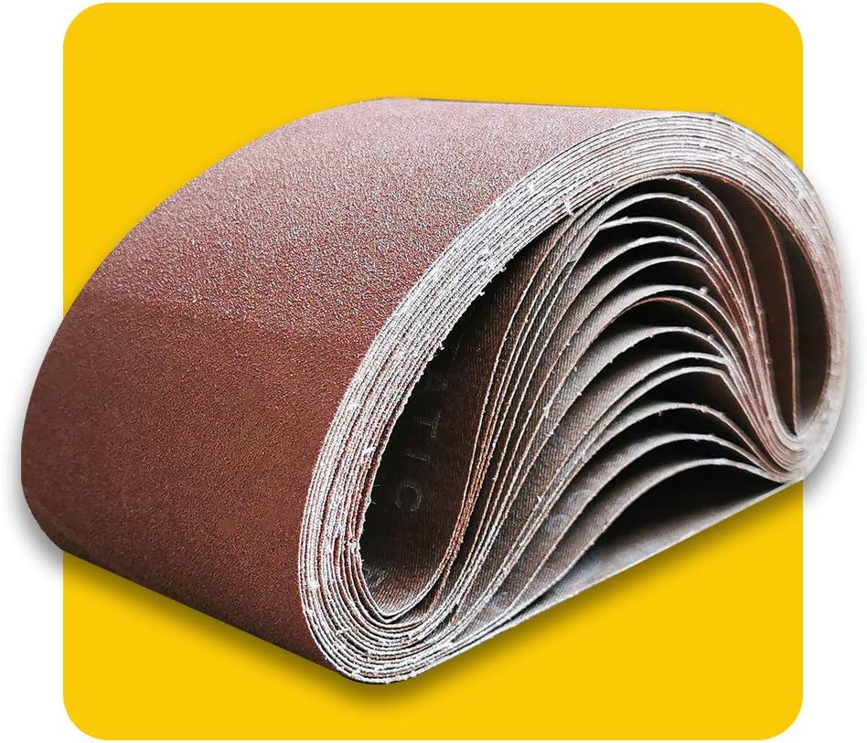 TPmax Ur-Excellent Sanding Belt Pack 4-Inch x 36-Inch,12 Pcs(4 Each of 80 120 150 Grits) Aluminum Oxide for Sander (4 x 36 in)